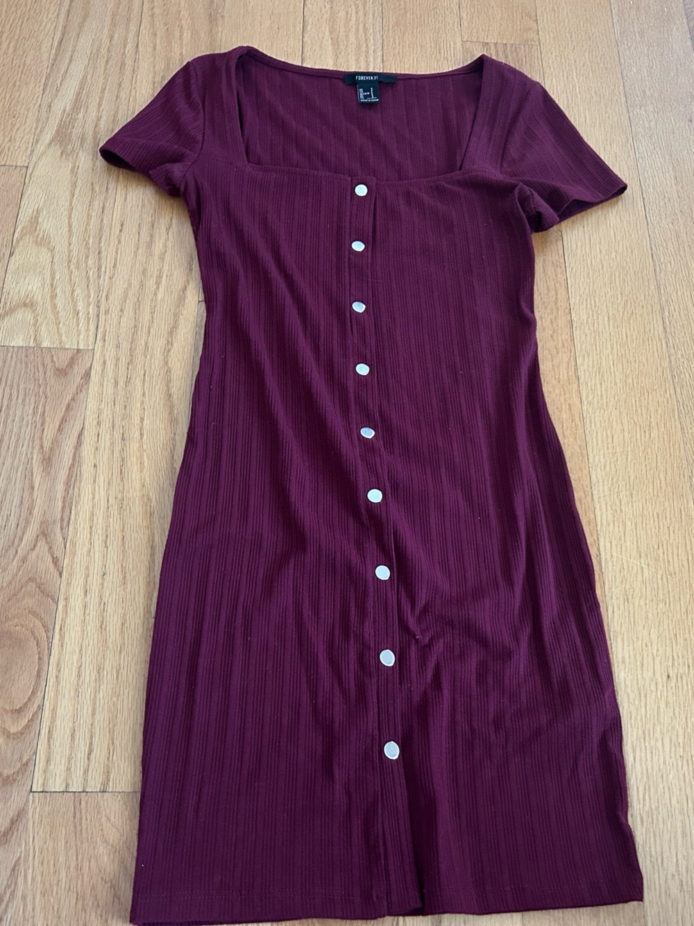 Forever 21 Ribbed Tank Dress Burgundy Size Small